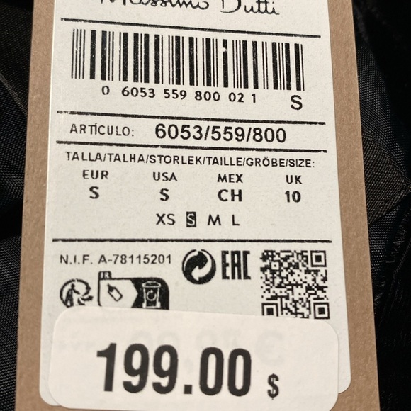 NWT. Massimo Dutti Black Velvet Bomber Jacket. Size S. - Picture 6 of 9